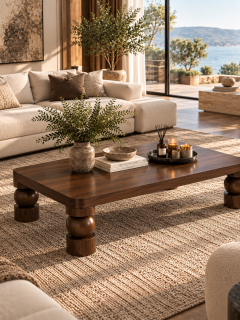 Masif Gürgen Ahşap Orta Sehpa – Özel Torna Top Ayaklı Modern Lüks Tasarım 120x60 cm Masif Gürgen Ahşap Orta Sehpa – Özel Torna Top Ayaklı Modern Lüks Tasarım 120x60 cm