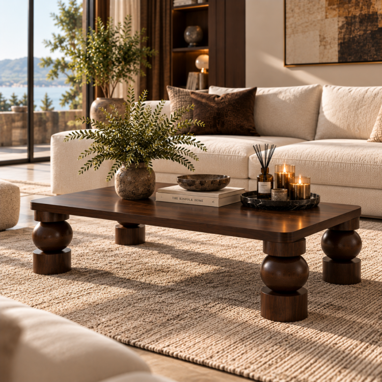 Masif Gürgen Ahşap Orta Sehpa – Özel Torna Top Ayaklı Modern Lüks Tasarım 120x60 cm Masif Gürgen Ahşap Orta Sehpa – Özel Torna Top Ayaklı Modern Lüks Tasarım 120x60 cm