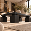 Block 4 Küp Ayaklı Masif Ahşap Orta Sehpa – 140x65 cm Modern Dikdörtgen Tasarım Block 4 Küp Ayaklı Masif Ahşap Orta Sehpa – 140x65 cm Modern Dikdörtgen Tasarım