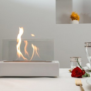 Masaüstü Bioethanol Beyaz Metal Modern Şömine , Ev Dekorasyon Ürünü Ve Hediyelik