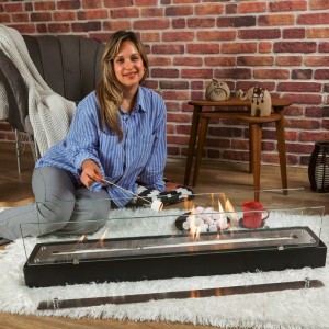 Ultra Mega Boy Masaüstü Dekoratif Şömine Ahşap Bioethanol Şömine Yeni Nesil Modern Şömine