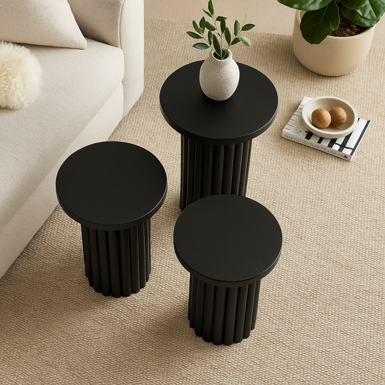 Masif Gürgen Ağacı 3’lü Zigon Sehpa Seti – Modern Minimal PTT ayaklı Modern Yan Sehpa Masif Gürgen Ağacı 3’lü Zigon Sehpa Seti – Modern Minimal PTT ayaklı Modern Yan Sehpa