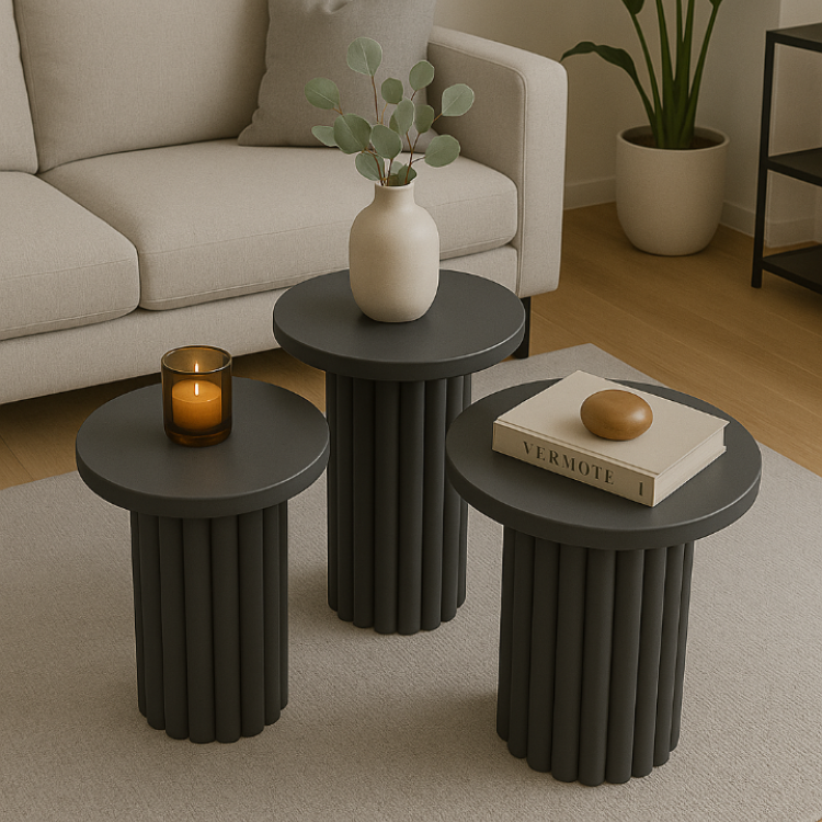 Masif Gürgen Ağacı 3’lü Zigon Sehpa Seti – Modern Minimal PTT ayaklı Modern Yan Sehpa Masif Gürgen Ağacı 3’lü Zigon Sehpa Seti – Modern Minimal PTT ayaklı Modern Yan Sehpa