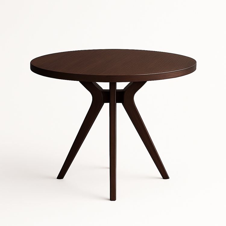 Masif Gürgen Ağacı Yuvarlak Modern Yemek Masası – El İşçiliği Minimal Tasarım 80cm 