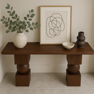 Masif Ceviz Ahşap Modern Tasarım Dresuar – El Yapımı Modern Minimal Tarz