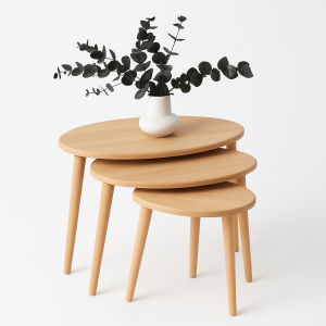 A+ Plus Gürgen Ağacı Masif Doğal Ahşap Zigon Sehpa 3'lü Set, Modern Masif Yan Sehpa A+ Plus Gürgen Ağacı Masif Doğal Ahşap Zigon Sehpa 3'lü Set, Modern Masif Yan Sehpa