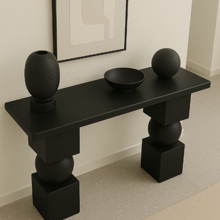 Masif Ceviz Ahşap Modern Tasarım Dresuar – El Yapımı Modern Minimal Tarz