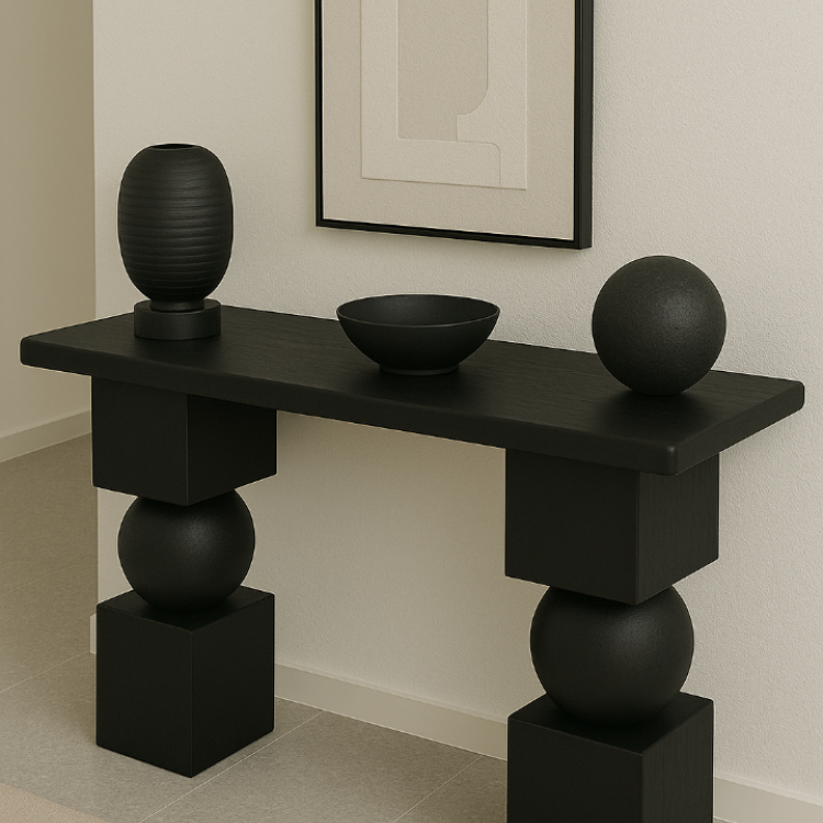 Masif Ceviz Ahşap Modern Tasarım Dresuar – El Yapımı Modern Minimal Tarz