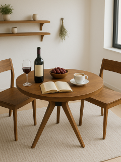 Masif Gürgen Ağacı Yuvarlak Modern Yemek Masası – El İşçiliği Minimal Tasarım 80cm Masif Gürgen Ağacı Yuvarlak Modern Yemek Masası – El İşçiliği Minimal Tasarım 80cm