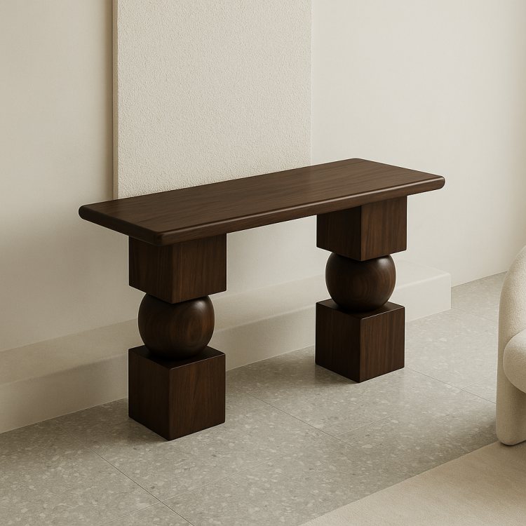 Masif Ceviz Ahşap Modern Tasarım Dresuar – El Yapımı Modern Minimal Tarz