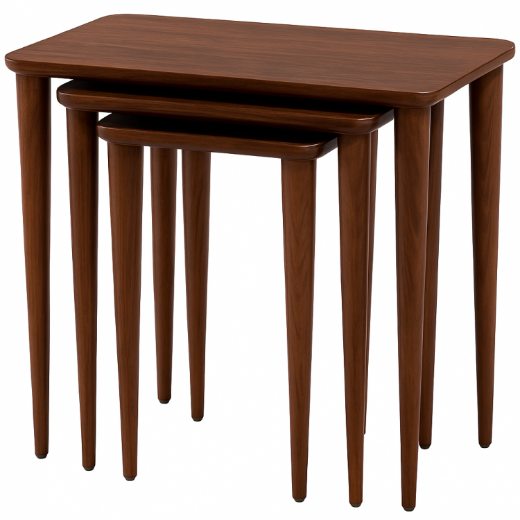 Masif Gürgen Ahşap 3’lü Zigon Sehpa Seti | Minimalist & Dayanıklı Tasarım