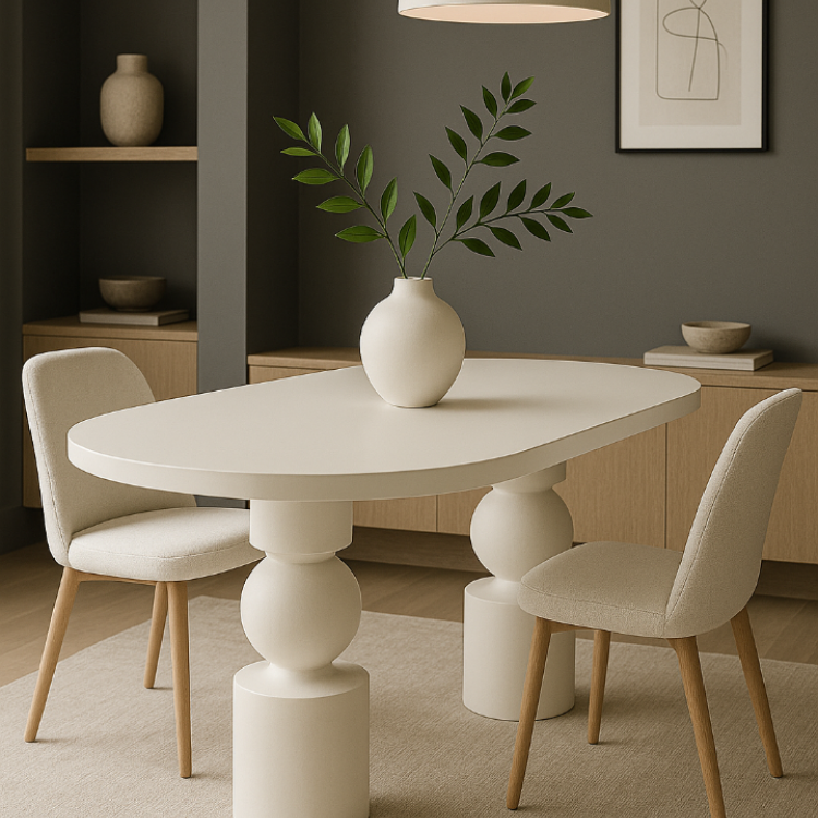 Masif Kayın Ağacı Yemek Masası – Doğal Ahşap, El İşçiliği, Zarif Tasarım Beyaz Modern Estetik Masif Kayın Ağacı Yemek Masası – Doğal Ahşap, El İşçiliği, Zarif Tasarım Beyaz Modern Estetik