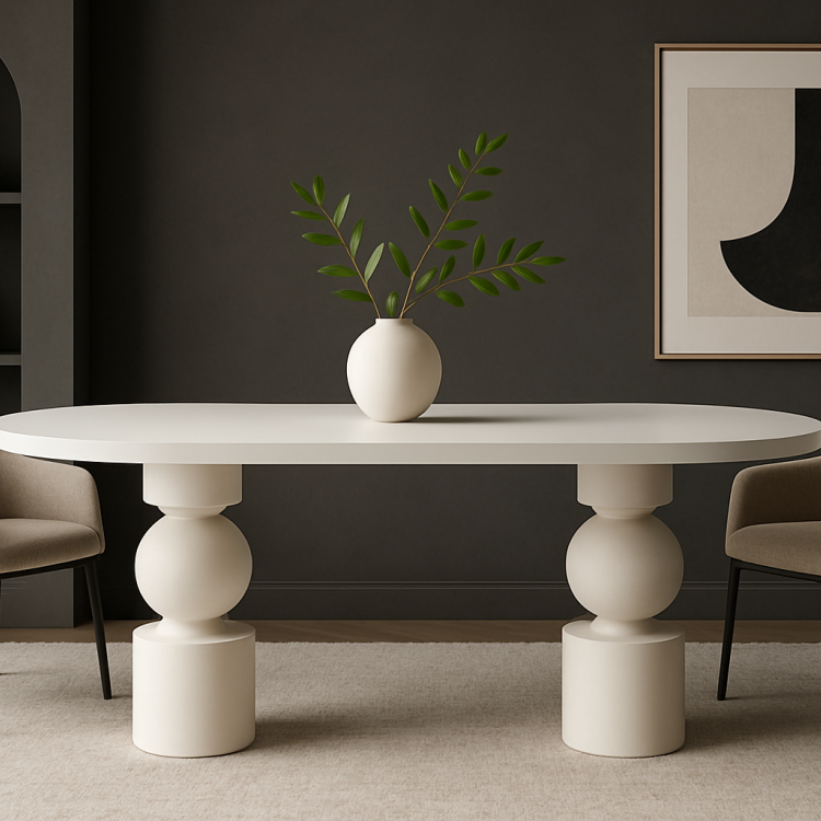 Masif Kayın Ağacı Yemek Masası – Doğal Ahşap, El İşçiliği, Zarif Tasarım Beyaz Modern Estetik Masif Kayın Ağacı Yemek Masası – Doğal Ahşap, El İşçiliği, Zarif Tasarım Beyaz Modern Estetik