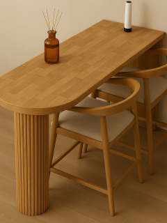 Modern Tasarım Kayın Bar Masası – Flüt Desenli Özel Ayak Doğal Kayın Bar Masası – El Yapımı Natural Modern Tasarım Kayın Bar Masası – Flüt Desenli Özel Ayak Doğal Kayın Bar Masası – El Yapımı Natural