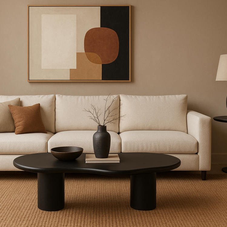 Modern Organik Form Masif Orta Sehpa – Minimal Tasarım, Oval Beyaz Salon Sehpası Modern Organik Form Masif Orta Sehpa – Minimal Tasarım, Oval Beyaz Salon Sehpası